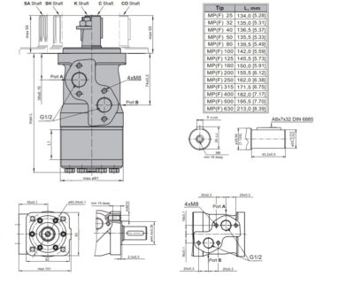 dimenzije hidromotor MPQ