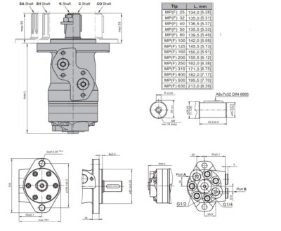 dimenzije hidromotor MPE