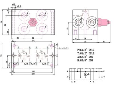 priključna plošča NG6-2 cetop 3