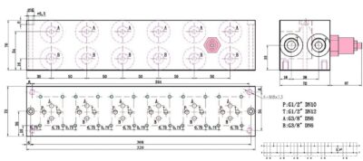 priključna plošča NG6-6 cetop 3