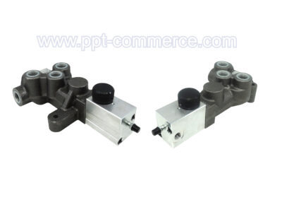 Zavorni ventil za mineralno zavorno olje z mehansko nastavitvijo zavornega učinka